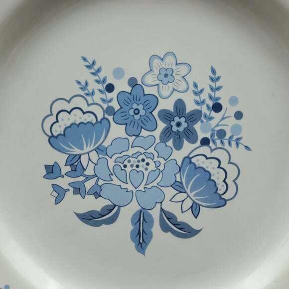 Newcor All Flowers Blue Floral Salad Plates Forman Designs Stoneware Plates - Picture 3 of 8